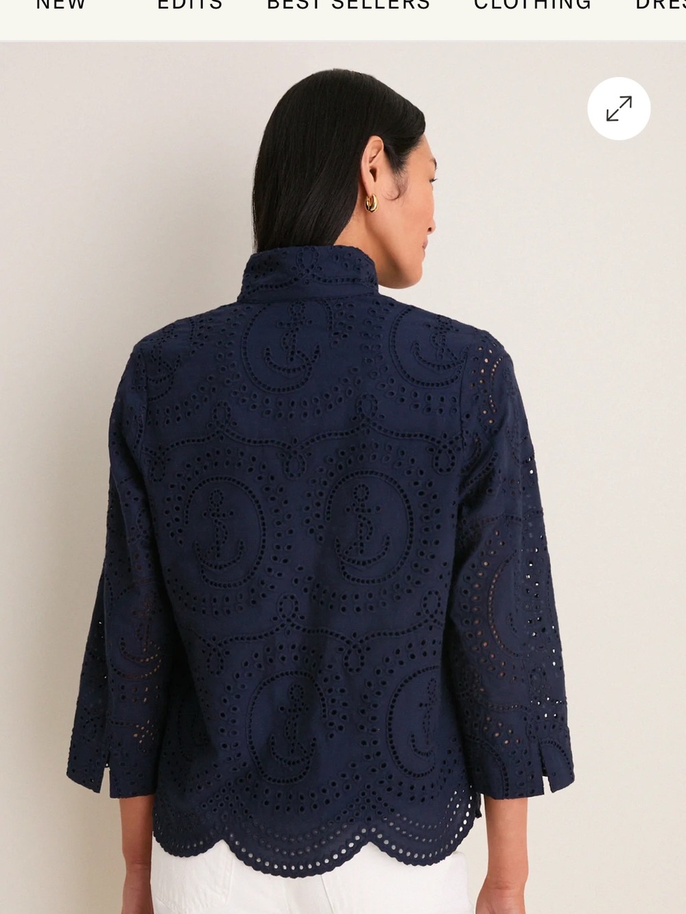 Tuckernuck Navy Eyelet Split-Neck Tunic - Picture 3 of 6